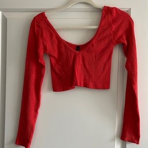 Urban Outfitters Ribbed Long sleeve Crop Size Medium